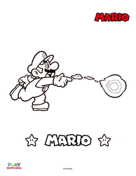 Fire Mario Paint-by-Number Printable Coloring Activity! image
