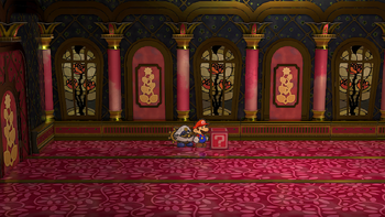 Second block in the Palace of Shadow in the remake of Paper Mario: The Thousand-Year Door for the Nintendo Switch.