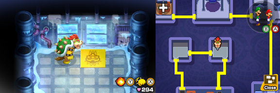 Location of the Body Slam Panel in Peach's Castle (remake).