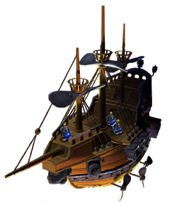 Artwork of an Airship from Super Mario Galaxy.