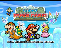 Super Paper Mario title screen