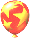 Artwork of a red Weapon Balloon from Diddy Kong Racing