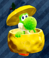 Yellow Apple costume from Yoshi's Crafted World