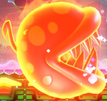 Squared screenshot of a Big Fiery Note Piranha from Super Mario Bros. Wonder.