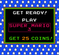 The screen giving players instructions for the Super Mario Bros. 3 part of the game