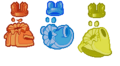 Three unused palettes for the Crystal King