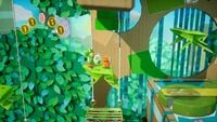 Hoppin' Higher, the second level of Rumble Jungle in Yoshi's Crafted World.