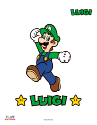 Luigi Paint by Number Activity