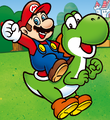 Mario riding Yoshi (2023)