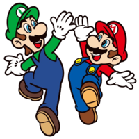 Mario and Luigi High Five.png