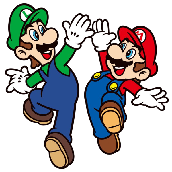 File:Mario and Luigi High Five.png