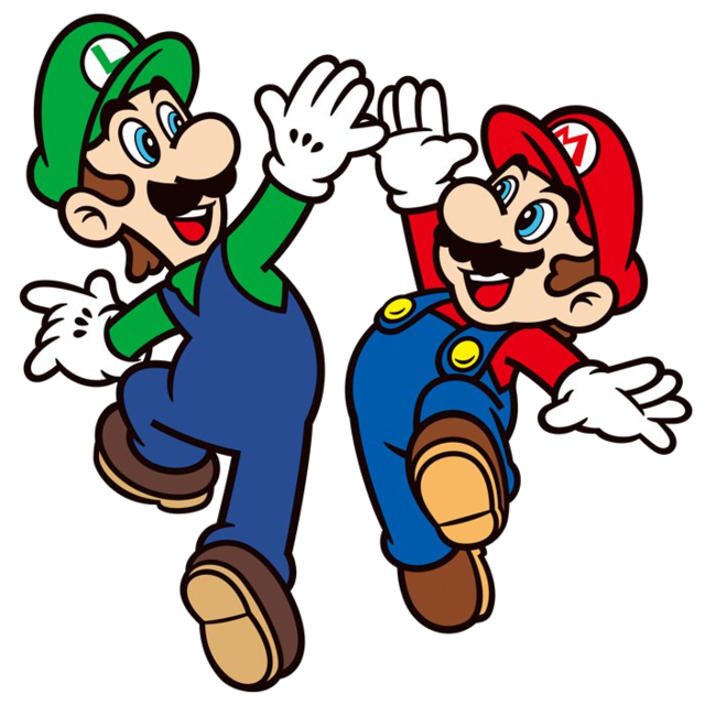 File:Mario and Luigi High Five.png - Super Mario Wiki, the Mario ...