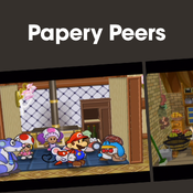 Cover image for the Papery Peers playlist for Paper Mario: The Thousand-Year Door on Nintendo Music.