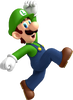 Artwork of Luigi jumping from New Super Mario Bros. Wii