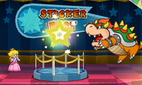 Bowser about to touch the Sticker Comet at the Sticker Fest