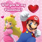 Thumbnail for a set of printable Valentine's Day cards featuring Nintendo characters