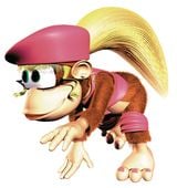 Artwork of Dixie Kong moving from Donkey Kong Country 3: Dixie Kong's Double Trouble!