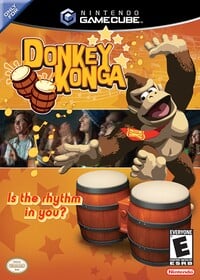 The game-cover of Donkey Konga.