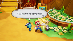 Arc shocked as Mario and Luigi return his spyglass