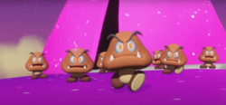 A group of Goombas after being hypnotize Cursa