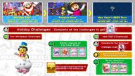 Roadmap showing challenges and rewards during the Holiday Celebration. Penguin Toadette is teased in the Penguin Tour thumbnail. 3DS Bowser's Castle is not shown in the image for the New Year's 2022 Tour.