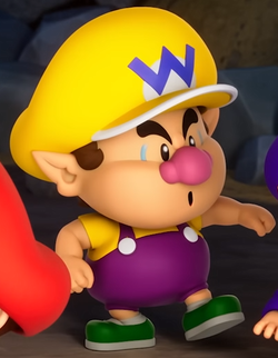 Baby Wario cropped from a cutscene for the Adventure mode from Mario Tennis Fever