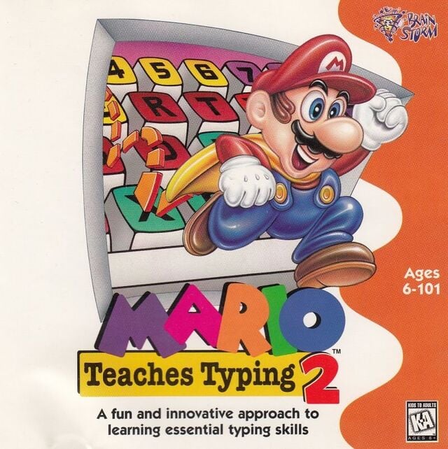 Mario Teaches Typing 2 Instructional Nintendo RARE OOP PC 1996 No Box  CD-Rom