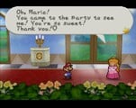 Mario meets Peach.