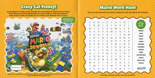Spread of the fifth and sixth pages in the Play Nintendo Activity Book