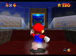 Mario facing the picture of Jolly Roger Bay