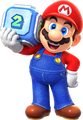 Mario holding a Dice Block