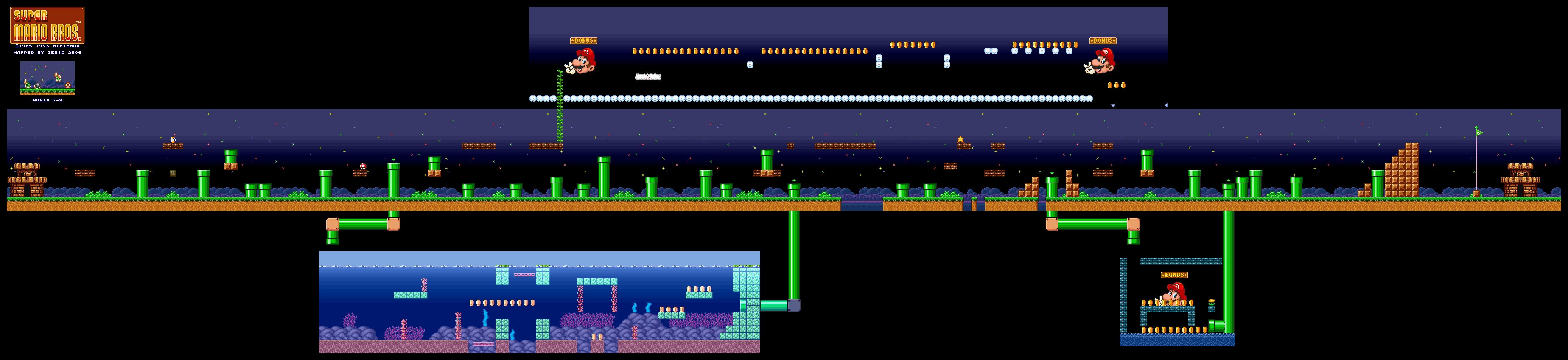 Map of World 6-2 (Super Mario All-Stars version)