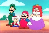 Luigi, Mario, Toad, and Princess Toadstool