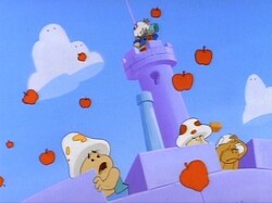 Up, Up, and a Koopa - A scene where "What Goes Up" plays