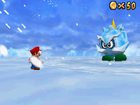Chief Chilly confronting Mario after noticed about his moustache in Super Mario 64 DS.