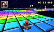 Mario racing on the course.