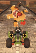 Bowser Jr. performing a trick.