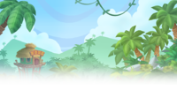 The background of Barrel Blast Jungle in Mini Mario & Friends: amiibo Challenge