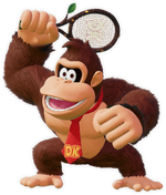 Artwork of Donkey Kong from Mario Tennis Fever.
