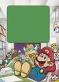 Video game hotline artwork on the last page featuring a Goomba, Luigi, Morton Koopa Jr., Bowser, a Koopa Troopa, Mario, Princess Peach, and Toad