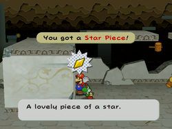 Mario getting the Star Piece in the west entrance of Rogueport Sewers