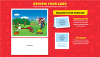 Reviewing a card in Mushroom Kingdom Create-A-Card