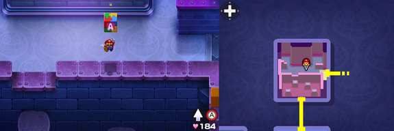 Block 24 in Peach's Castle of Mario & Luigi: Bowser's Inside Story + Bowser Jr.'s Journey.