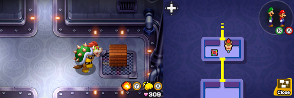 Block 69 in Peach's Castle of Mario & Luigi: Bowser's Inside Story + Bowser Jr.'s Journey.