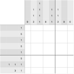 Recreation of the sixth picross puzzle in Super Donkey Kong with Mario 2