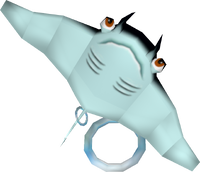 A Manta alongside its bubble rings in Super Mario 64