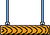 A composite of a hanging platform on the tile layer in Super Mario Bros. 3, as seen in an athletic stage.