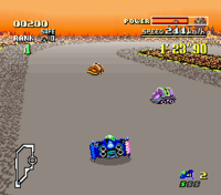 Screenshot of F-Zero for the Super Nintendo Entertainment System. For the Super Mario Wiki, this image has been uploaded for use on the Famicom Grand Prix series page.