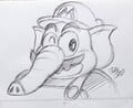 Elephant Mario drawn by Sawada