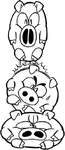 Side image of the Three Little Pigheads